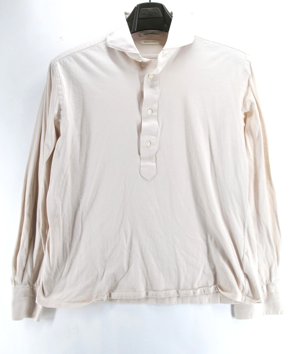 Suitsupply Polo Shirt Mens 41/42 16/16.5 Egyptian Cotton Cream Extra Slim Fit